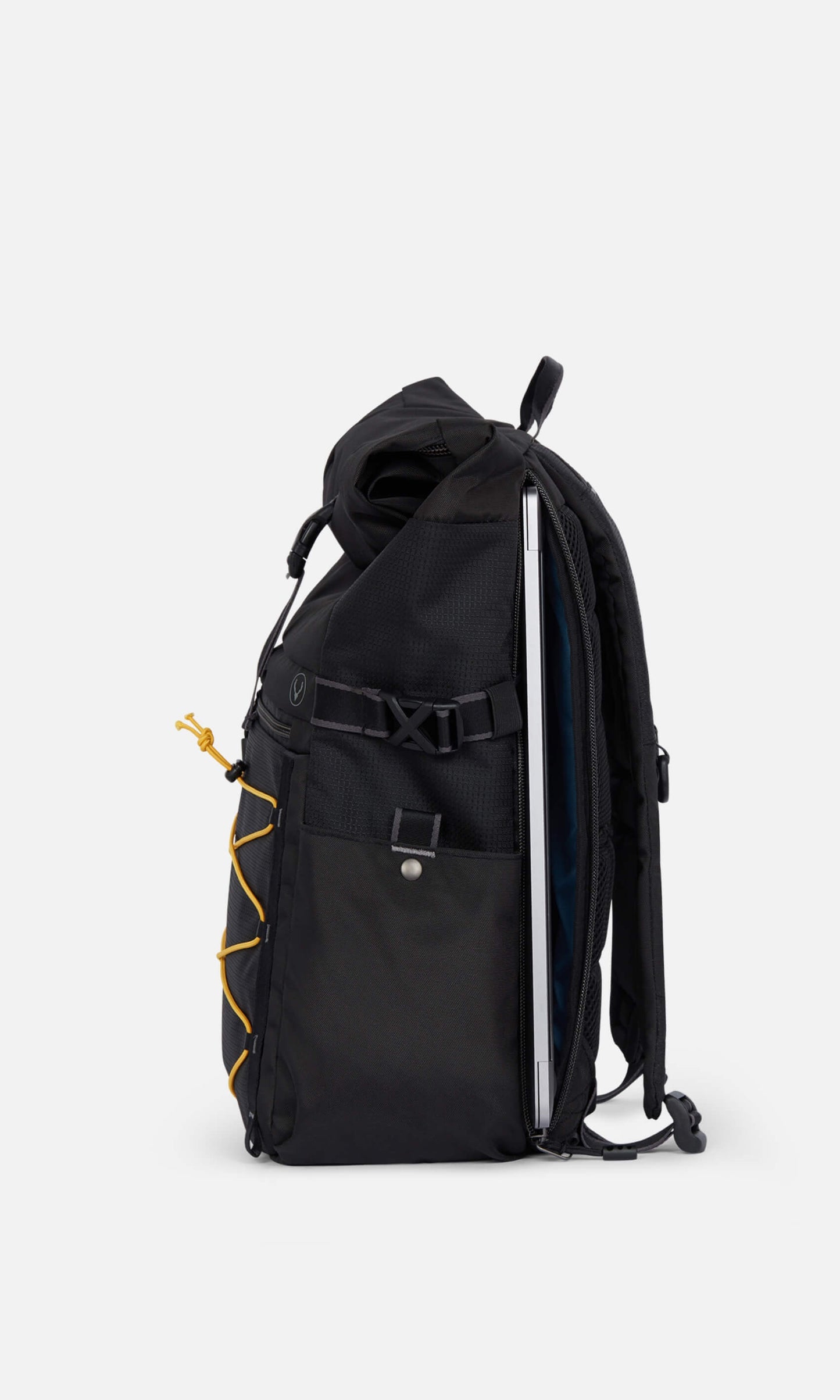 Bamburgh Roll Top Backpack in Black